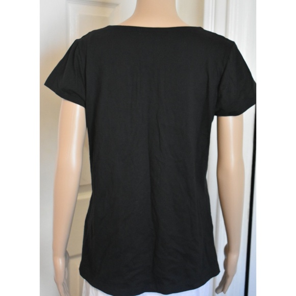 {BLACK CIRCLE STITCH DETAIL TOP} - Picture 9 of 9